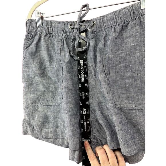 C&C California  Women's Linen Drawstring Shorts Blue Large - Picture 7 of 9